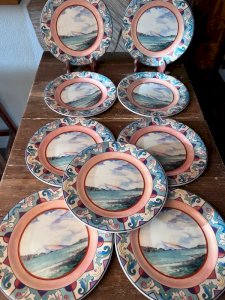 9 Gien plates, Ottoman model, 22cm