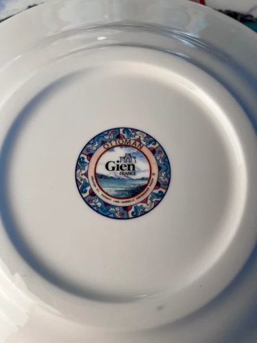9 assiettes Gien modèle Ottoman 22cm