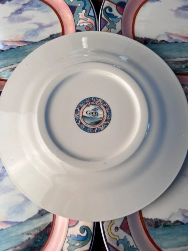 9 assiettes Gien modèle Ottoman 22cm