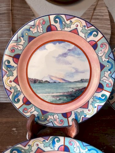 9 assiettes Gien modèle Ottoman 22cm