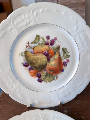 9 assiettes plates en porcelaine ancienne
