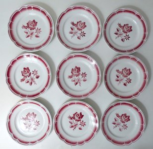 9 pink flat plates FB Digoin