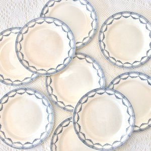 9 assiettes plates XIXe terre de fer Salins Petit Trianon