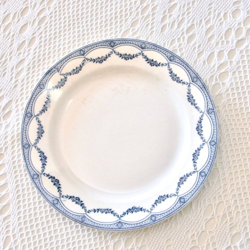 9 assiettes plates XIXe terre de fer Salins Petit Trianon