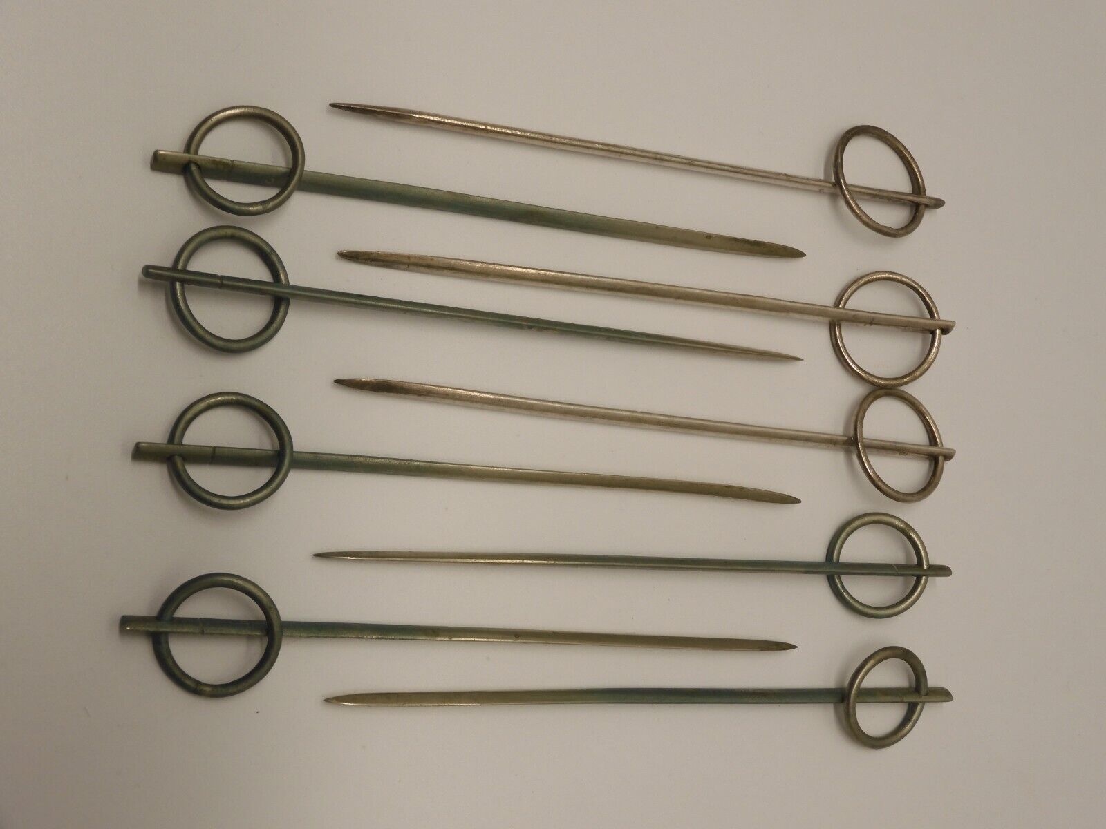 4 Piques à Brochettes Ercuis Métal Argenté – Fabrication Française XXe