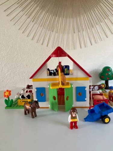 9 ⚜️ Jouet D'éveil Lot Playmobil 123 La Grande Ferme Réf: 6750