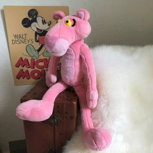 9 ⚜️ Peluche Doudou La Panthère Rose Pink Panther 2002 Jemini Hauteur 45 Cm