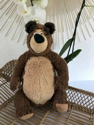 9 ⚜️ Peluche Doudou Ours Nounours Masha & Michka Simba Hauteur 40 Cm