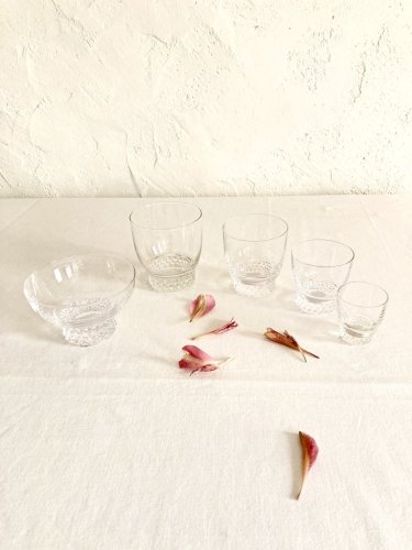 9 verres à liqueur en cristal, années 1950