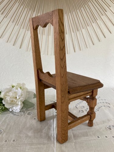 924⚜️ Ancien Mobilier De Poupée Petite Chaise en Bois Vintage Hauteur 31 Cm
