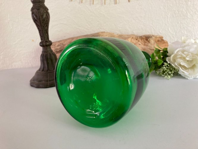 924⚜️ Ancienne Bouteille en Verre Verte Publicitaire Elf Vintage Hauteur 23 Cm