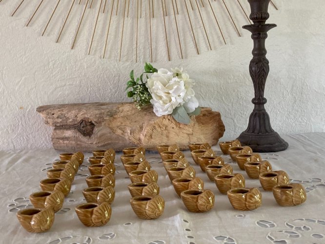 924⚜️ Lot de 36 Coquillages Escargots en Céramique, Coquilles Escargot Vintage