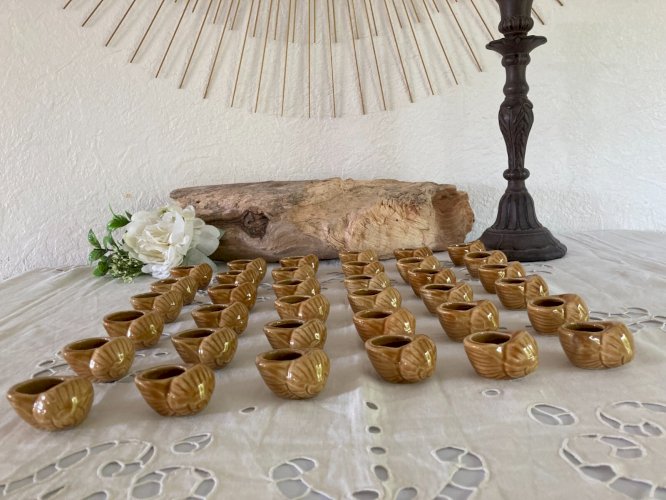924⚜️ Lot de 36 Coquillages Escargots en Céramique, Coquilles Escargot Vintage