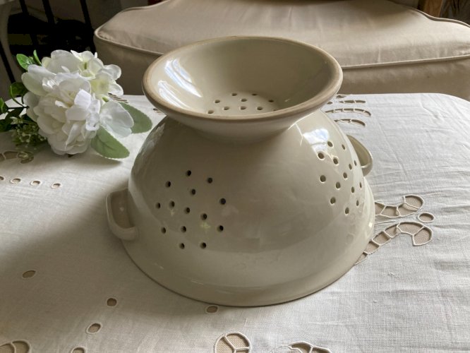 924⚜️ Ustensile de Cuisine Passoire en Céramique Diamètre 24 Cm Vintage