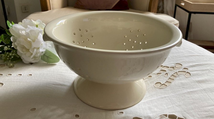 924⚜️ Ustensile de Cuisine Passoire en Céramique Diamètre 24 Cm Vintage