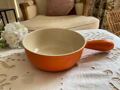 924A⚜️ Ancien Caquelon Poêlon Casserole Le Creuset 22 Made In France Vintage