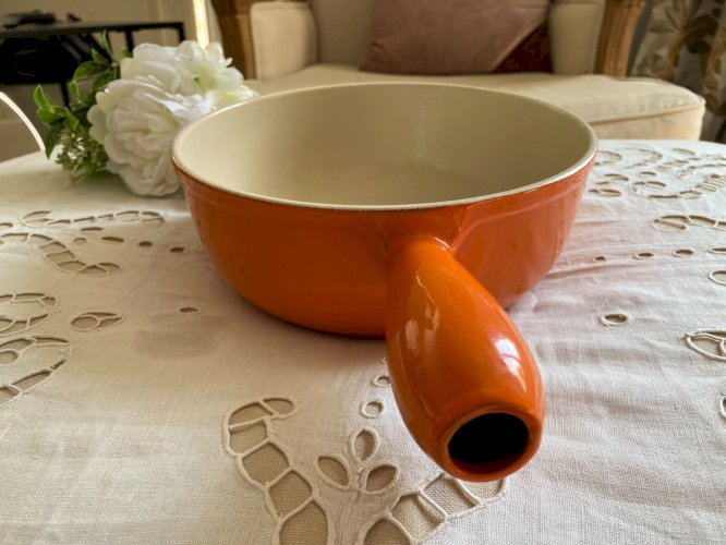 924A⚜️ Ancien Caquelon Poêlon Casserole Le Creuset 22 Made In France Vintage