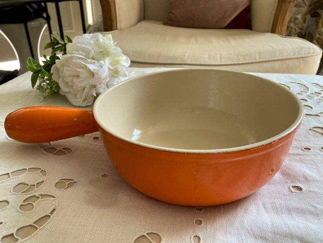 924A⚜️ Ancien Caquelon Poêlon Casserole Le Creuset 22 Made In France Vintage