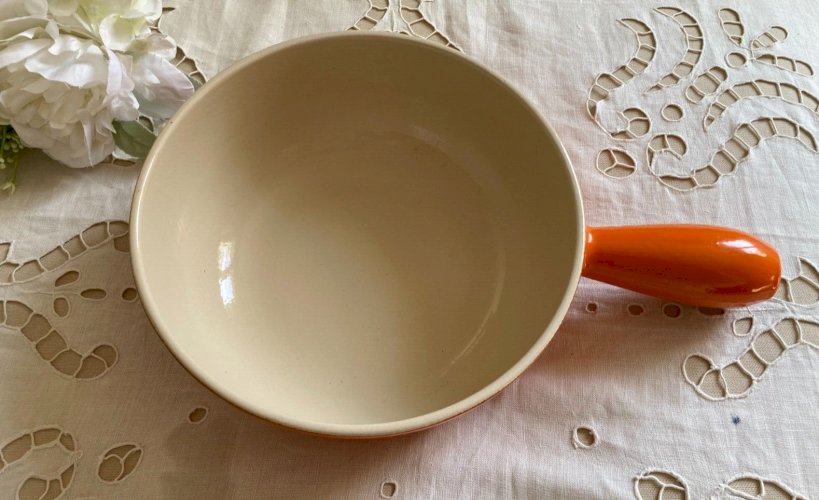 924A⚜️ Ancien Caquelon Poêlon Casserole Le Creuset 22 Made In France Vintage