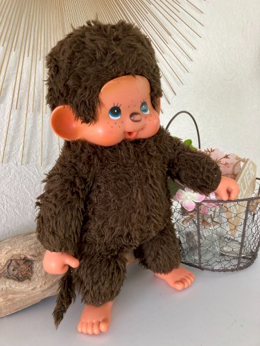 924⚜️Ancienne Grande Peluche Doudou Le Kiki Le Vrai Ajena Hauteur  40 Cm Vintage