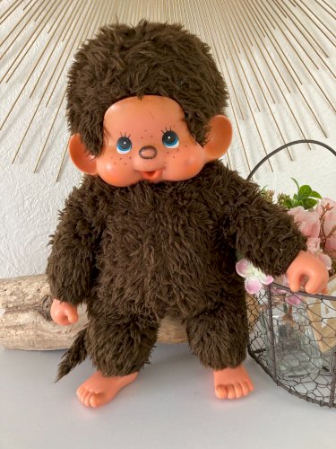 924⚜️Ancienne Grande Peluche Doudou Le Kiki Le Vrai Ajena Hauteur  40 Cm Vintage