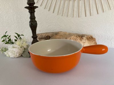 924B⚜️ Ancien Caquelon Poêlon Casserole Le Creuset 22 Made In France Vintage