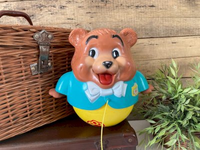 925⚜️ Antique Fisher Price Baby Toy Chubby Cub Wobble Vintage