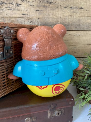 925⚜️ Ancien Jouet Bébé Fisher Price Chubby Cub Culbuto Roule Vintage