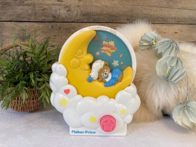 925⚜️ Ancien Jouet Boîte à Musique Lit Bébé Fisher Price Teddy Beddy Bear