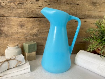 925⚜️ Antique AMI Pitcher Blue Seamless 5-Liter Made in France