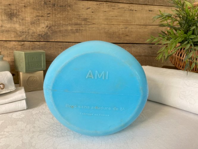 925⚜️ Ancien Pichet AMI Broc Bleu Sans Soudure de 5 Litres Fabriqué en France