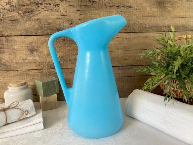 925⚜️ Ancien Pichet AMI Broc Bleu Sans Soudure de 5 Litres Fabriqué en France