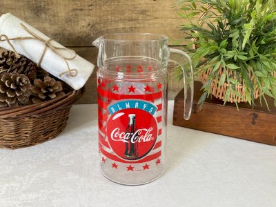 925⚜️ Vintage Coca-Cola Glass Pitcher Jug Height 21 cm France 1997