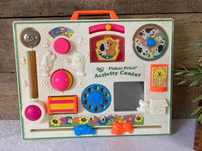 925⚜️ Ancien Tableau D'activité et D'éveil Fisher Price Vintage Authentique