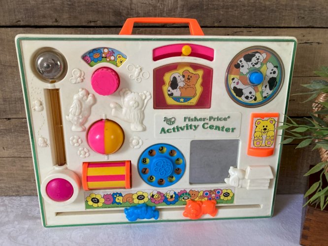 925⚜️ Ancien Tableau D'activité et D'éveil Fisher Price Vintage Authentique