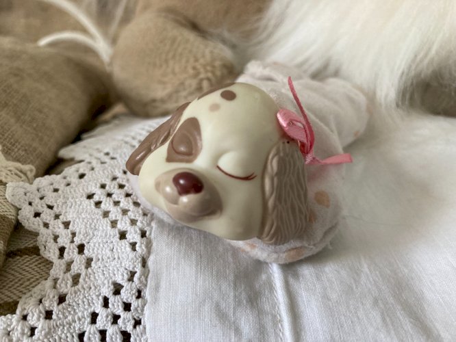 925⚜️ Ancienne Peluche Doudou Maman Trois Chiots Surprise Hasbro 1991 Vintage