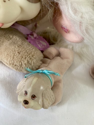 925⚜️ Ancienne Peluche Doudou Maman Trois Chiots Surprise Hasbro 1991 Vintage