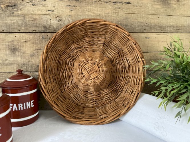 925⚜️ Déco Ancien Panier Rond à Pain Couronne Corbeille De Boulanger Ø 35 Cm