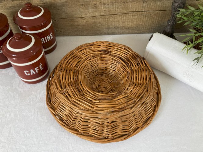 925⚜️ Déco Ancien Panier Rond à Pain Couronne Corbeille De Boulanger Ø 35 Cm