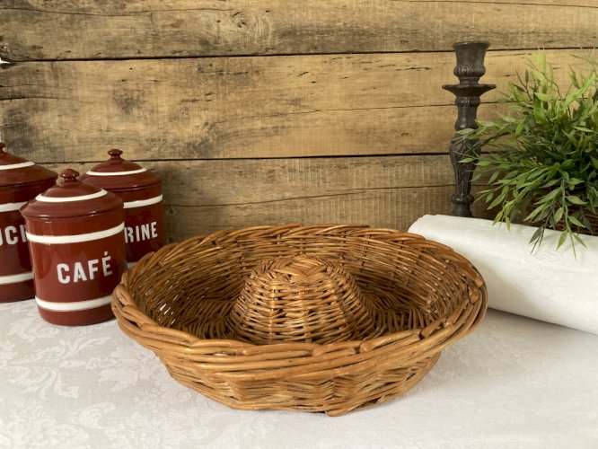 925⚜️ Déco Ancien Panier Rond à Pain Couronne Corbeille De Boulanger Ø 35 Cm