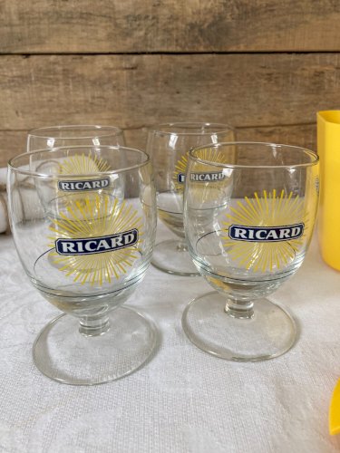 925⚜️ Lot Ricard Publicitaire 4 Verres + Carafe + Bac à Glaçon + Rendu Monnaie