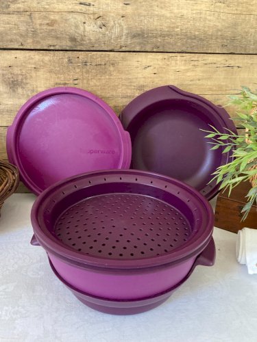 925⚜️ Micro Vap' Cuiseur Vapeur Micro-Onde Tupperware Violet