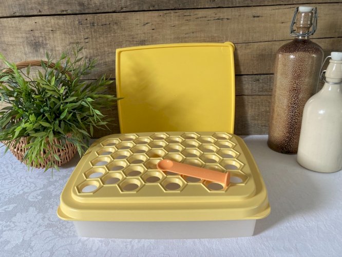 925⚜️ Moule Raviolis Party Tupperware + Grande Boite Grand Froid Jaune