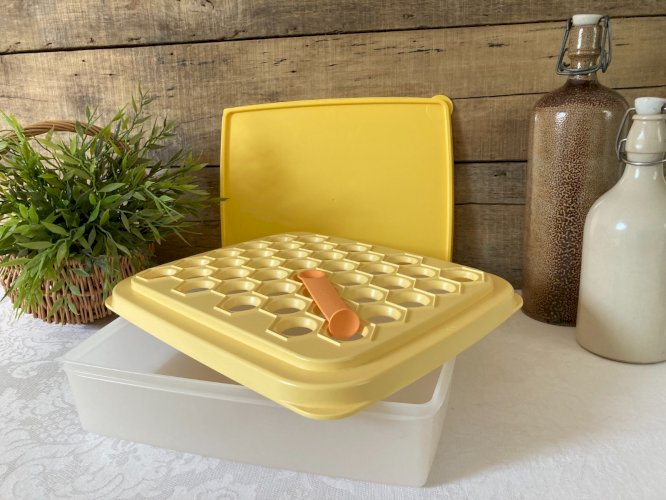925⚜️ Moule Raviolis Party Tupperware + Grande Boite Grand Froid Jaune