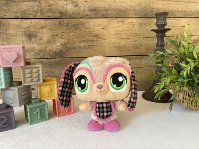 925⚜️ Peluche Doudou Pet Shop Littlest Hasbro 2010 Hauteur 18 Cm
