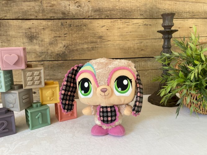 925⚜️ Peluche Doudou Pet Shop Littlest Hasbro 2010 Hauteur 18 Cm