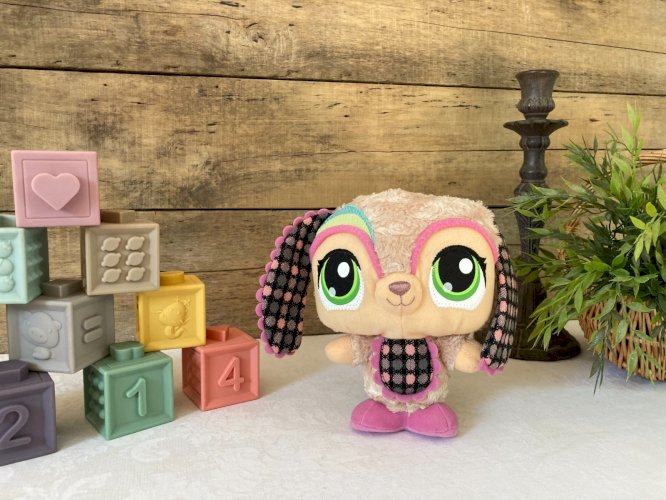 925⚜️ Peluche Doudou Pet Shop Littlest Hasbro 2010 Hauteur 18 Cm