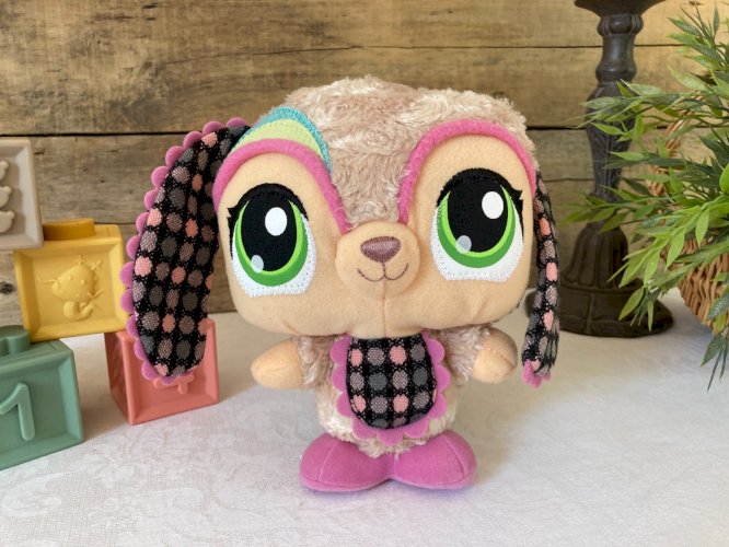 925⚜️ Peluche Doudou Pet Shop Littlest Hasbro 2010 Hauteur 18 Cm