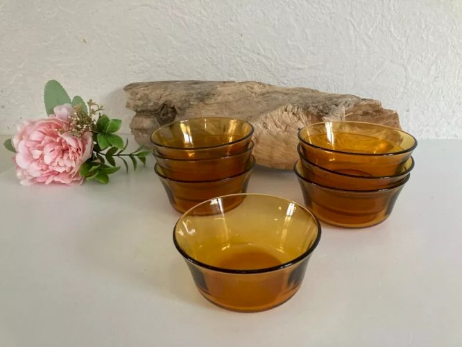 9⚜️Ancien Lot de 7 Ramequins Coupelles Duralex Made In France Vintage Diam 10 Cm