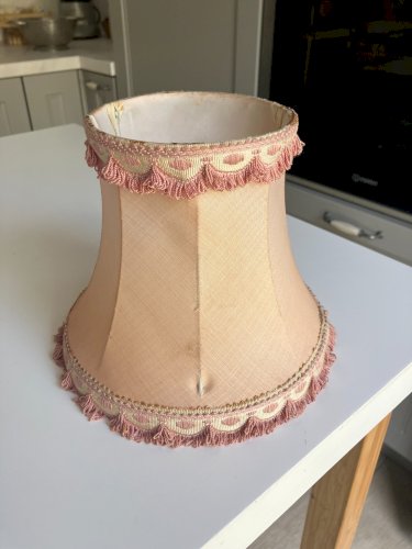 abat jour ancien  tissu galonne pour lampe de chevet vintage